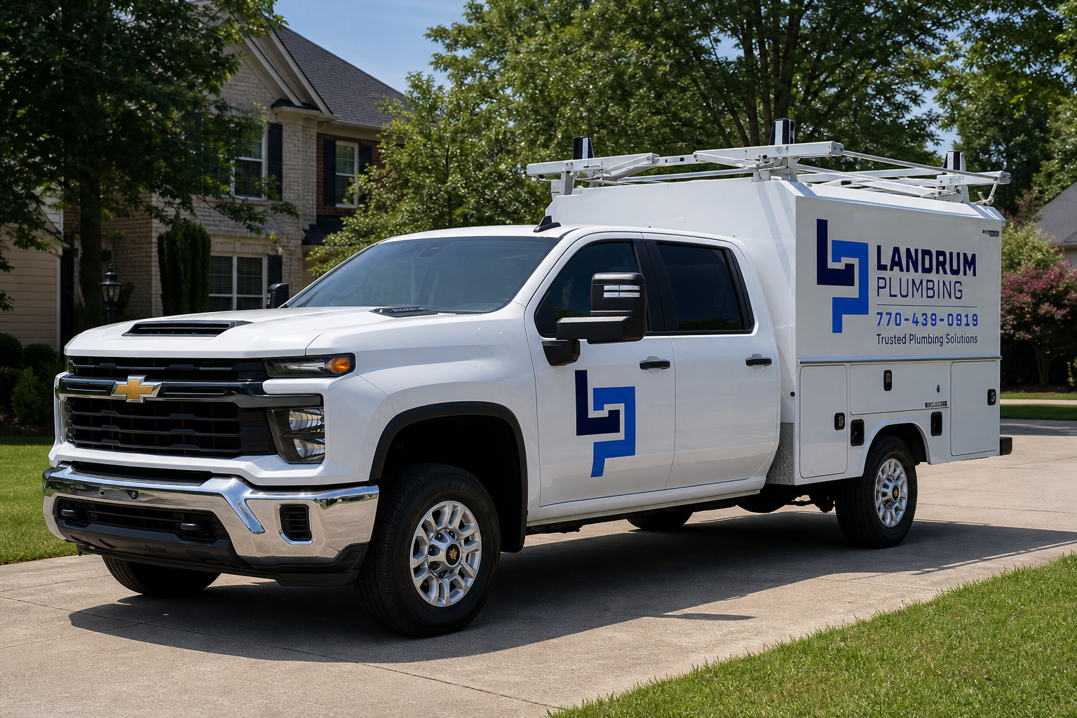 Landrum Plumbing branded service truck